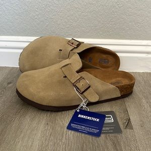 NWT Birkenstock Boston Soft Footbed Taupe Size 38 Regular